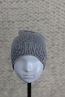 Wełniana czapka dziecięca, rozm. 48-50cm, 100% wełna merino, jasny szary
