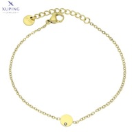 71393 Bransoletka złota stal chirurgiczna blaszka z cyrkonią