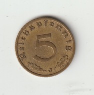 III Rzesza 5 pfennig 1938 J