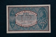 Banknot Polska 1/2 marki 1920 rok !!!
