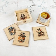 Zestaw 6 podkładek pod kubek - steampunk