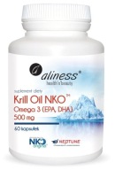 Aliness KRILL Oil NKO Omega 3 z astaksantyną OLEJ Z KRYLA 500mg 60 kapsułek