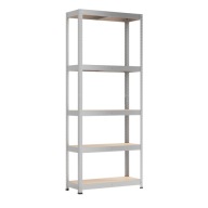 REGAŁ STOJAK MAGAZYNOWY METALOWY DO GARAŻU SPIŻARNI MOCNY WYSOKI SREBRNY