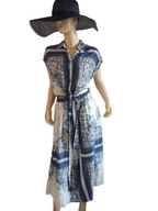 F.F sukienka SZMIZJERKA na lato z kieszeniami 38