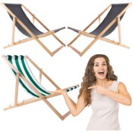 LEŻAK SKŁADANY DREWNIANY PLAŻOWY OGRODOWY WYGODNY MOCNY DO OGRODU