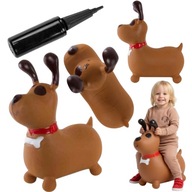 SKOCZEK DLA DZIECI GUMOWY Z POMPKĄ DO SKAKANIA DLA DZIECKA REKSIO BRĄZOWY