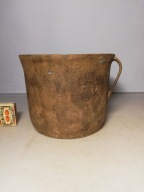 Stary sygnowany żeliwny sagan gar kociołek