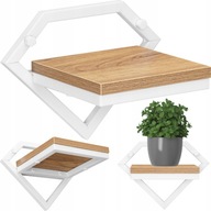 METALOWY KWIETNIK NA ŚCIANĘ WISZĄCY ŚCIENNY PÓŁKA NA KWIATY DONICZKI BIAŁY