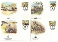 7-FDC-DF10-Swaziland, WWF -Nosorożce,1987r