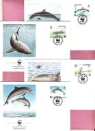 Guernsey 1990 FDC 4kop. WWF fauna morska, rekin, delfin, foka, morświn
