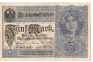 Niemcy 5 Marek 1917 G15 Wilhelm II Darlehenskassenschein - Cesarska Adminis