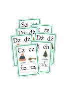 Edukacyjne karty do nauki literek - dwuznaki – 7 szt. | Laminowane