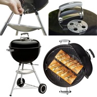 PRZENOŚNY Węglowy Ogrodowy Grill PREMIUM Weber 47 cm Czarny z POKRYWĄ