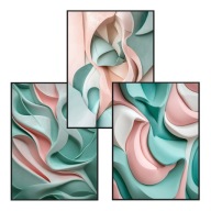 Plakat Zestaw 30x40, 3 sztuki, plakaty, postery MODERN ART RÓŻ MIĘTA