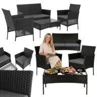 KOMPLET MEBLI OGRODOWYCH ZESTAW 4 EL. DUŻY FOTELE RATTAN NA TARAS BALKON XL