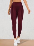 Legginsy sportowe Push Up modelujące sylwetkę - Bordowe L