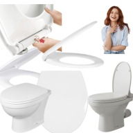 DESKA SEDESOWA WC WOLNOOPADAJĄCA UNIWERSALNA – POLIPROPYLEN, BIAŁA-KOŁO