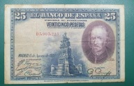 Banknot 25 Pesetas 1928, Hiszpania
