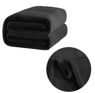 NARZUTA KOC NA ŁÓŻKO GŁADKI MIĘKKI 200X220CM CZARNY