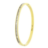 78378 Bransoletka złota stal chirurgiczna bangle z cyrkoniami