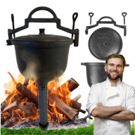 KOCIOŁEK ŻELIWNY GARNEK MYŚLIWSKI WĘGIERSKI 10L OGNISKO GRILL PIECZONKI