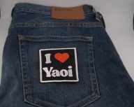 Naszywka Haftowana I LOVE YAOI – 8 x 8 cm