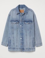 H&M stylowa kurtka jeansowa oversize jasny niebieski xs