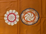 Serwetki 2szt zestaw 4 szydełkowe kolorowe rękodzieło * WOŚP