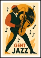 A2 PLAKAT MUZYCZNY MUZYKA GENT JAZZ SAKSOFON SAKSOFONISTA PŁYTA WINYLOWA