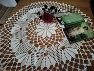 Serwetka obrus serweta szydełkowe rękodzieło misterne cacko okazała śr85