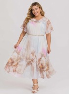 Plisowana Sukienka Plus Size Over Size 52/54/56 Wesele ,Komunia