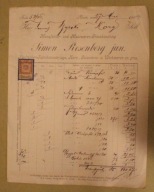 Simon Rosenberg BIALA, KOZY - BIELSKO - BIAŁA 1909 r. - ZNACZEK + PIECZĄTKA