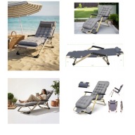 Leżak ogrodowy metal szary MTG Trade Group (Ideal Garden)