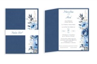 Zaproszenia Ślubne Niebieski z opaską | 10 sztuk