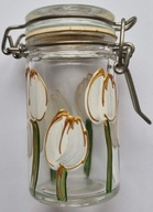 słoiczek na przyprawy ręcznie malowany w tulipany