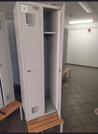 MALOW Metalowa Szafa ubraniowa BHP z ławka, 60/50/180cm