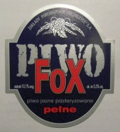 ETYKIETA PIWO JASNE PEŁNE FOX BROWAR GŁUBCZYCE
