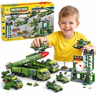 KLOCKI KONSTRUKCYJNE 8W1 EDUKACYJNE DLA DZIECI WÓZ WOJSKOWY 1200+ ELEMENTÓW