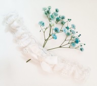 Podwiązka ślubna Grace śmietankowa ivory koronkowa +niebieski jakość WYMIAR