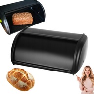 CHLEBAK METALOWY CZARNY NA PIECZYWO CHLEB BUŁKI POJEMNIK NA ŻYWNOŚĆ