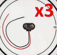 [3 szt.] Koszyk na baterie 9V Złącze Gniazdo baterii Klips T / 6F22