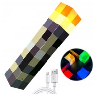 Lampka Lampa LED Minecraft Pochodnia 2w1 na ścianę lub biurko Prezent RGB