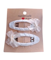 Spinki do włosów pyk dla niemowląt dziewczynek kokardki handmade 2 szt.