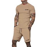 Komplet K3K Store - Koszulka i Spodenki, Kolor beżowy, Rozmiar S-XXL