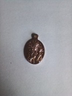 Medalik stary w kolorze srebrnym Matka Boska Częstochowska z dzieciątkiem