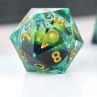 Zestaw 7 Kości Kostek RPG/DND "Spojrzenie Bazyliszka" z Żywicy Epoksydowej