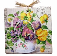 Robótkownia Kafelek obrazek 15x15 Kwiaty kwiat Żółte bratki z pra.