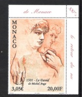 Monaco 2001, zn** rzeźba Michał Anioł, nominał 3,05€