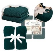 MIĘKKI KOC NARZUTA PLED NA ŁÓŹKO SHERPA CIEPŁY 160X220 GRUBY DWUSTRONNY