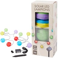 SOLARNY ŁAŃCUCH ŚWIETLNY LED 10 LAMPEK 10M WIELOKOLOROWY – DEKORACJA OGRODU